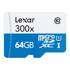 Lexar 64GB Micro SDXC Memory Card with SD Adapter - Class 10